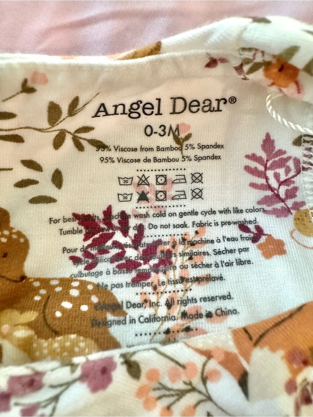 NWT Angel Dear Bamboo Baby Girl Woodland Print Romper And Headband